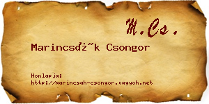 Marincsák Csongor névjegykártya